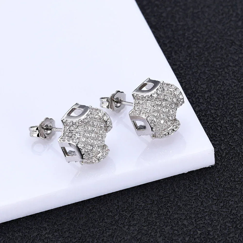 Full Zircon Stud Earrings for Men | Trendy Hip Hop Jewelry | Caratix Jewelry - CaratixJewelry