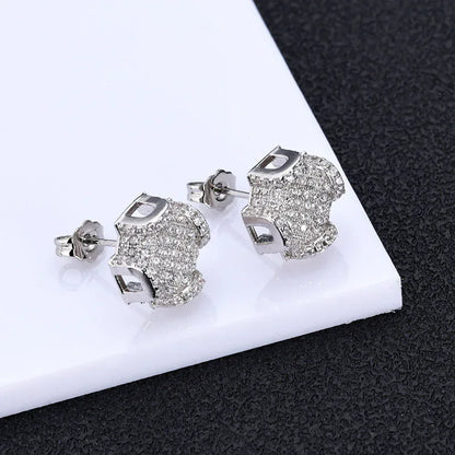 Full Zircon Stud Earrings for Men | Trendy Hip Hop Jewelry | Caratix Jewelry - CaratixJewelry
