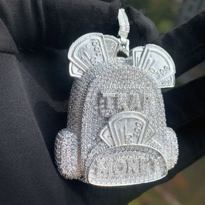 Iced Out Backpack Pendant Necklace for Men – Hip Hop CZ Trendy Streetwear Jewelry - CaratixJewelry