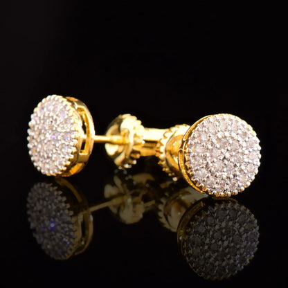 Small Round Iced Out Stud Earrings with Zircon | Creative & Trendy Hip Hop Jewelry | Caratix Jewelry - CaratixJewelry