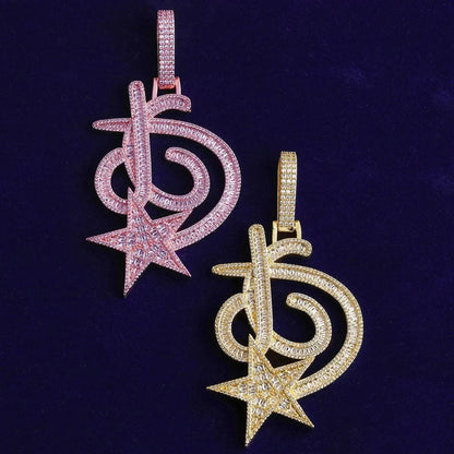 Iced Out 3D Star Pendant | Men's Real Copper CZ Necklace - CaratixJewelry