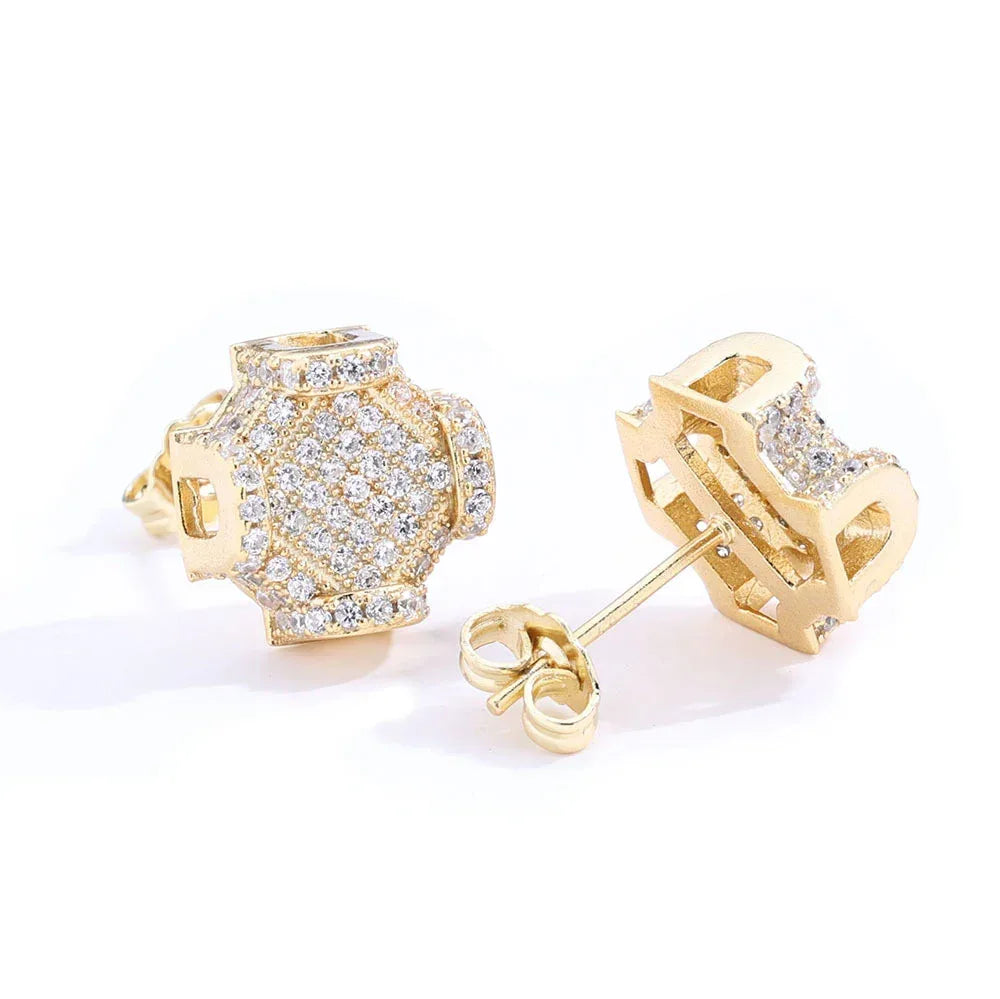 Custom Full Zircon Stud Earrings for Men | Luxury Hip Hop Jewelry | Caratix Jewelry - CaratixJewelry