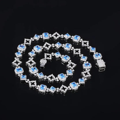 11mm Geometric Blue Zircon Hip Hop Jewelry Necklace for Men | Caratix Jewelry - CaratixJewelry