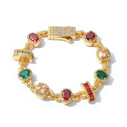 Custom Colored Gemstone Bracelet for Men | High-End Hip Hop Jewelry – Caratix Jewelry - CaratixJewelry