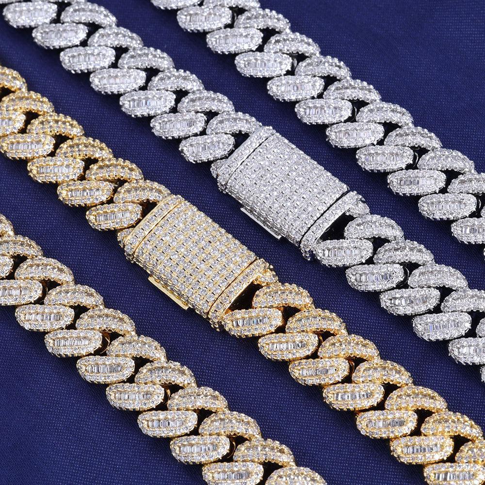 12mm Iced Out Cuban Bracelet T-Cut Zircon Gold Chain Rapper Style - CaratixJewelry
