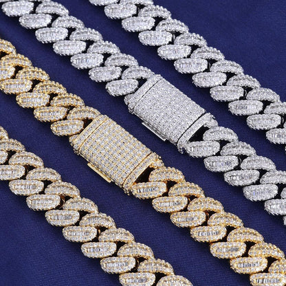 12mm Iced Out Cuban Bracelet T-Cut Zircon Gold Chain Rapper Style - CaratixJewelry