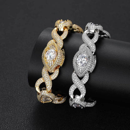 Infinity Eye Zircon Cuban Link Bracelet Luxury Hip Hop Jewelry - CaratixJewelry
