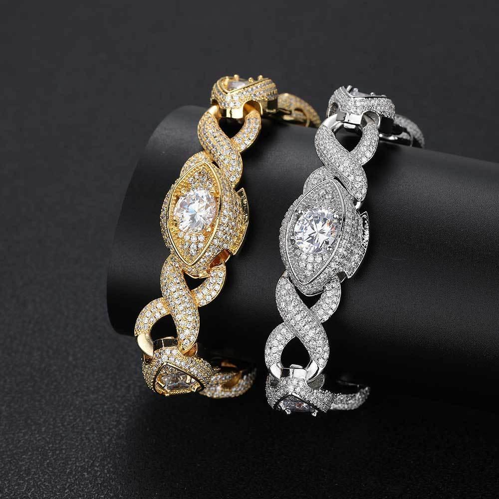 Infinity Eye Zircon Cuban Link Bracelet Luxury Hip Hop Jewelry - CaratixJewelry
