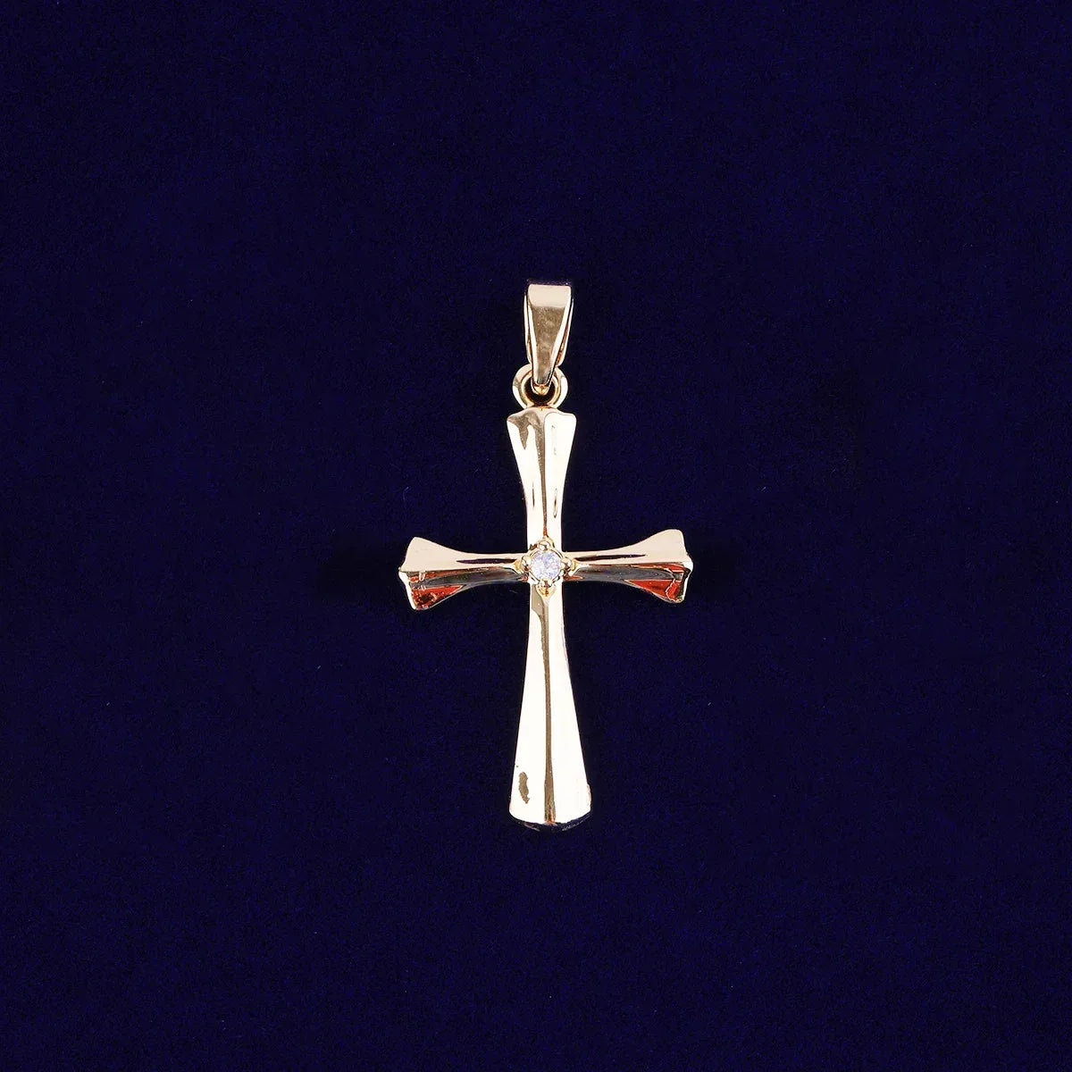 Sleek Iced Out Flat Cross Pendant | Women's Minimalist Hip Hop Necklace | Premium Copper CZ Modern Jewelry | Clean Aesthetic Bling | Caratix - CaratixJewelry