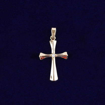 Sleek Iced Out Flat Cross Pendant | Women's Minimalist Hip Hop Necklace | Premium Copper CZ Modern Jewelry | Clean Aesthetic Bling | Caratix - CaratixJewelry