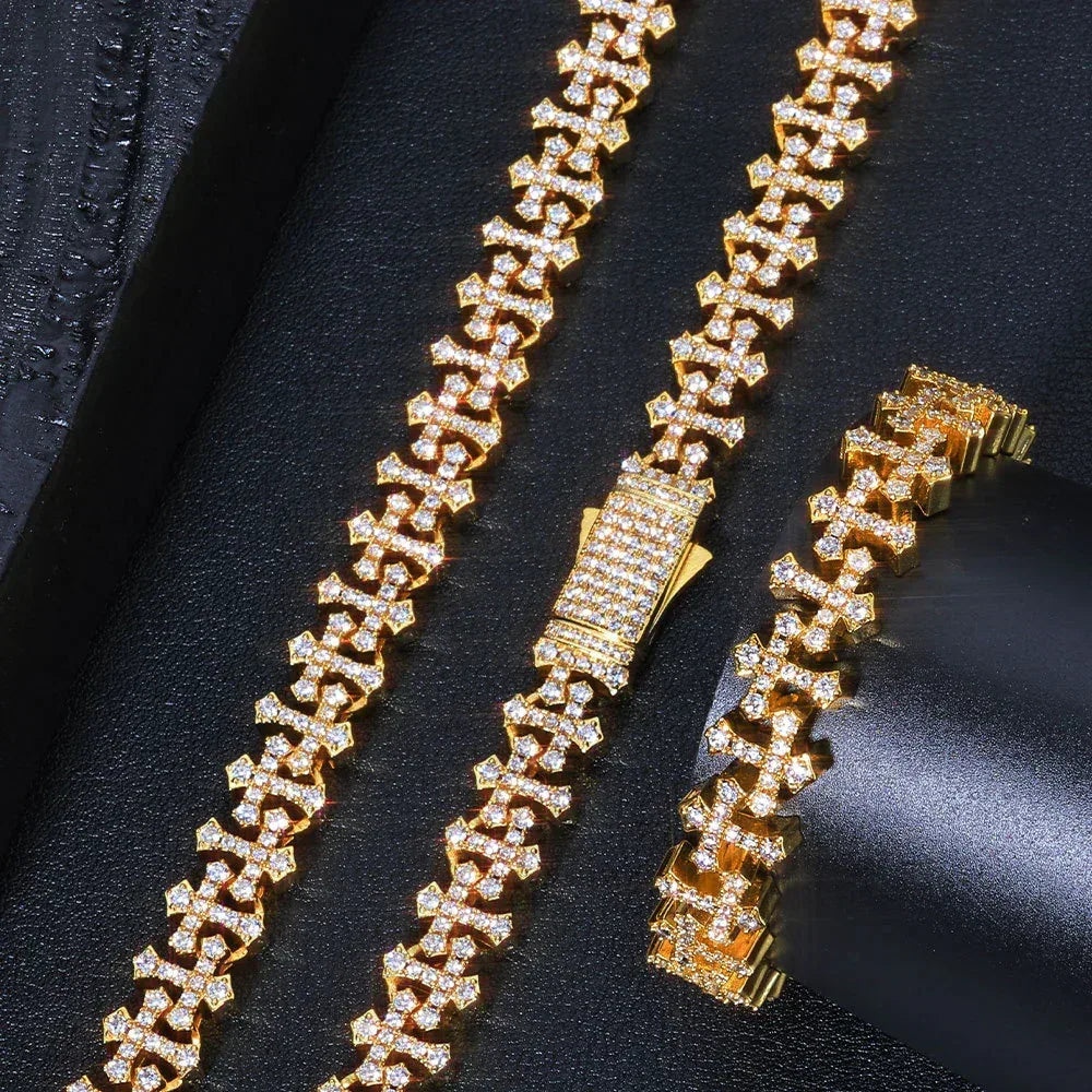 Iced Out Cross Zircon Bracelet Rapper Style Hip Hop Jewelry | Caratix Jewelry - CaratixJewelry