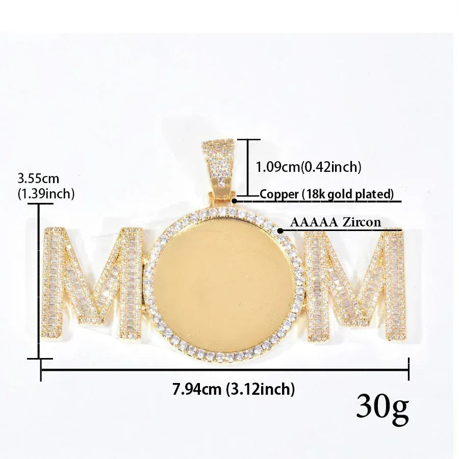 Photo Frame Epoxy Pendant | DIY Letter Round Custom Picture Hip Hop Necklace - CaratixJewelry
