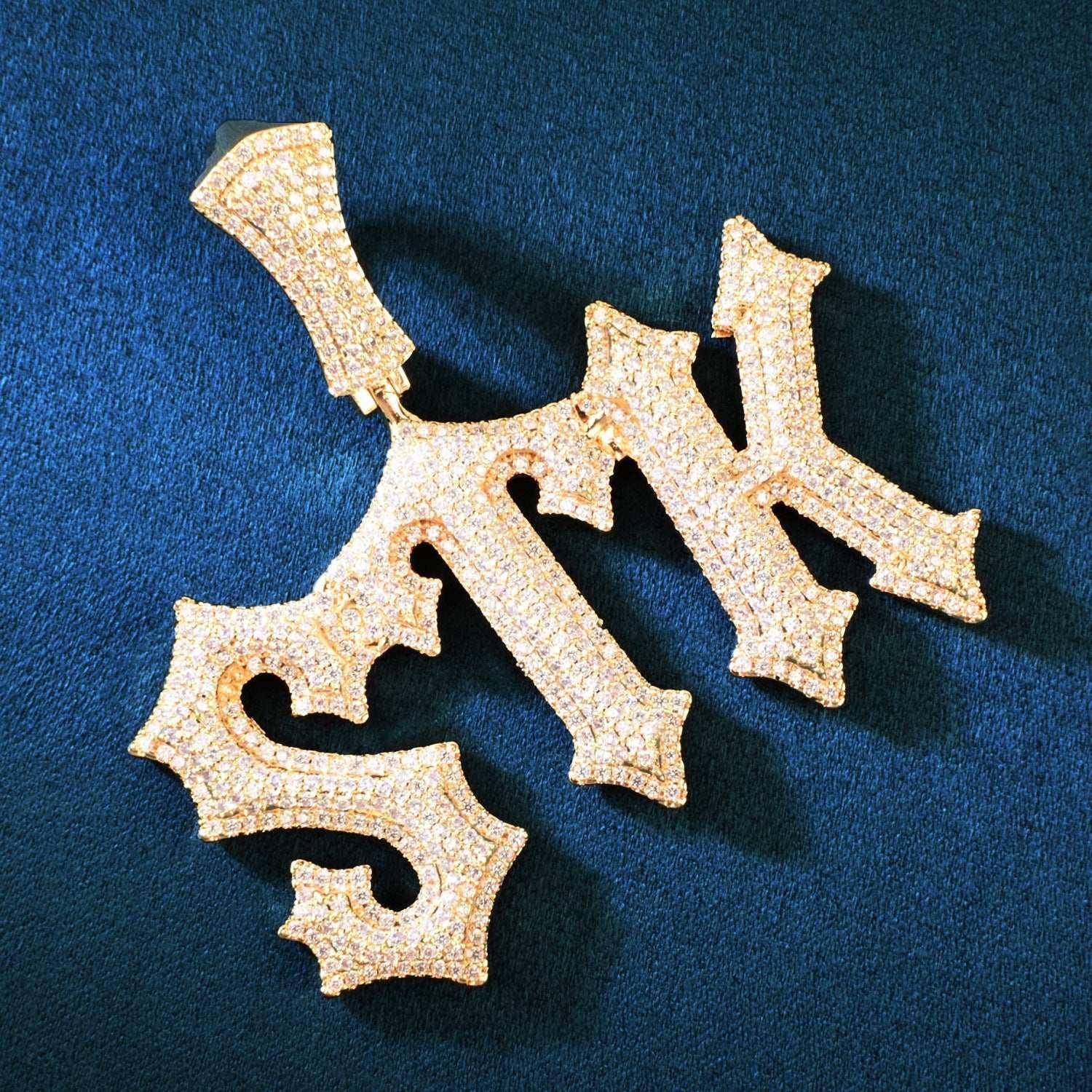 Spiked Iced Out Letter Pendant | CZ Hip Hop DIY Custom Initial Necklace - CaratixJewelry