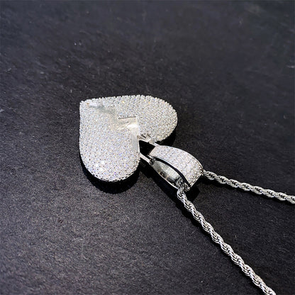 Iced Out Heart Pendant | Men's Gold Plated Hip Hop Heart Charm | Caratix