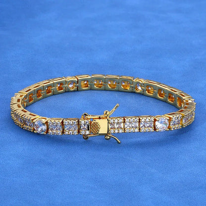 Custom 6mm Mixed-Cut Round & Square Tennis Chain Hip Hop Bling | Caratix - CaratixJewelry