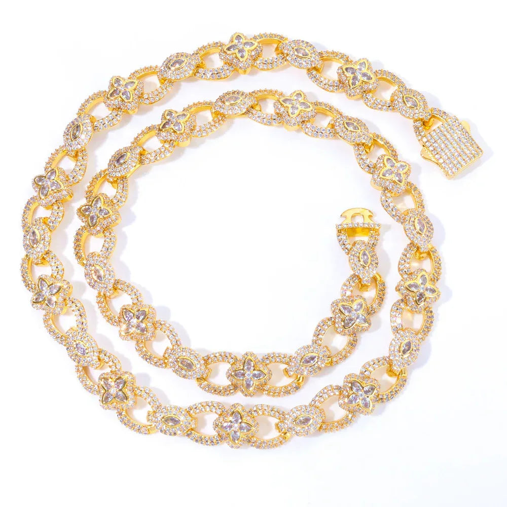 11mm Men's Infinity 8 Clover Chain | Heavy Iced Out Zircon Necklace | Custom Hip Hop Bling | Caratix - CaratixJewelry