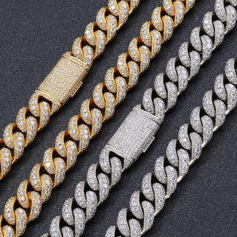 Bubble Iced-Out Cuban Link Bracelet with Zircon Stones - CaratixJewelry