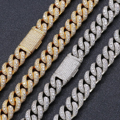 Iced Out Bubble Cuban Chain Zircon Hip Hop Necklace for Men | Caratix Jewelry - CaratixJewelry