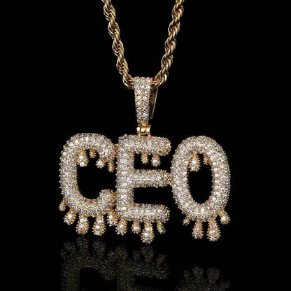 Drop-Shaped Letter and Number Pendant Necklace for Men | DIY Customizable Hip Hop Jewelry | Caratix Jewelry - CaratixJewelry