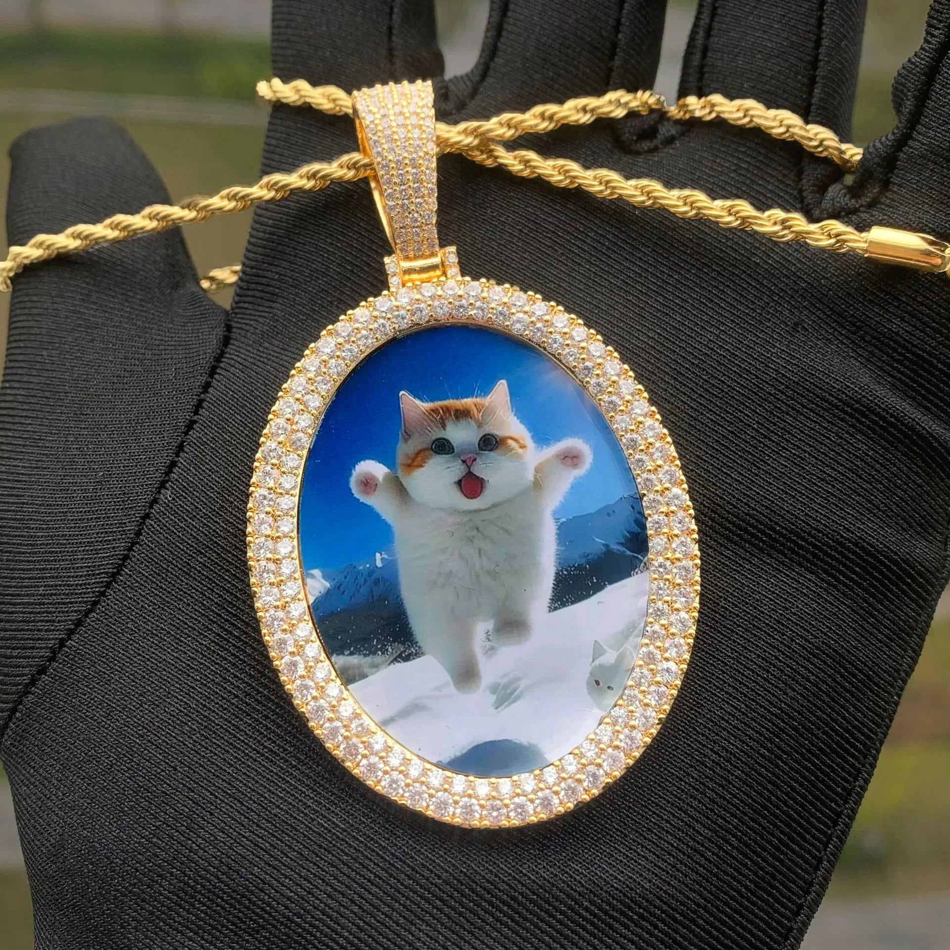 Memorial Photo Pendant | CZ Iced Out DIY Custom Picture Hip Hop Jewelry - CaratixJewelry