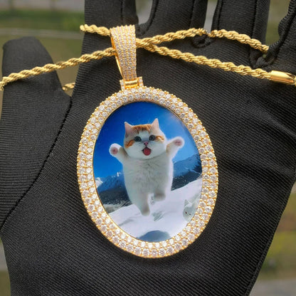 Memorial Photo Pendant | CZ Iced Out DIY Custom Picture Hip Hop Jewelry - CaratixJewelry