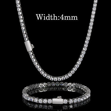 Tennis Chain Zircon Hip Hop Necklace Rapper Iced Out Chain Style for Men | Caratix Jewelry - CaratixJewelry