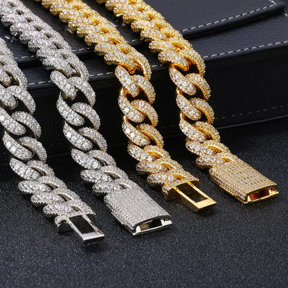 Iced Out Bubble Cuban Chain Zircon Hip Hop Necklace for Men | Caratix Jewelry - CaratixJewelry