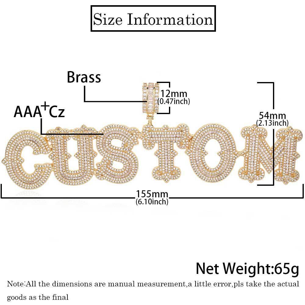 Iced-Out Letter Pendant Necklace with Spiked Design and Full Zircon Stones for Men | Caratix Jewelry - CaratixJewelry