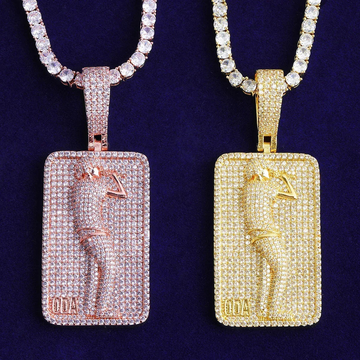 Iced Out Rapper with Microphone Pendant | Men's Real Copper CZ Performer Necklace - CaratixJewelry