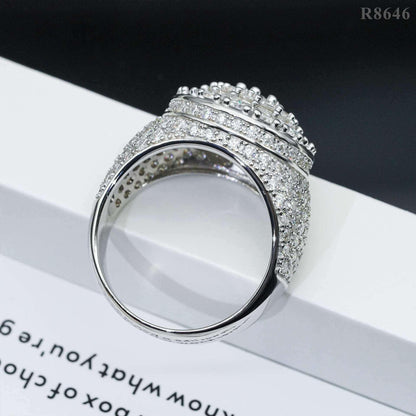 Men’s Moissanite Hip Hop Ring | S925 Silver Full Iced Out Rapper Jewelry - CaratixJewelry