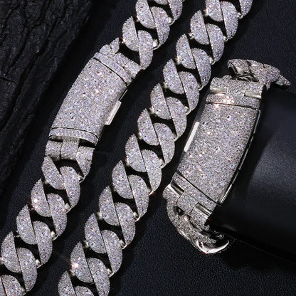 Custom 22mm Bubble Cuban Link Chain | 3D Iced Out Necklace - CaratixJewelry