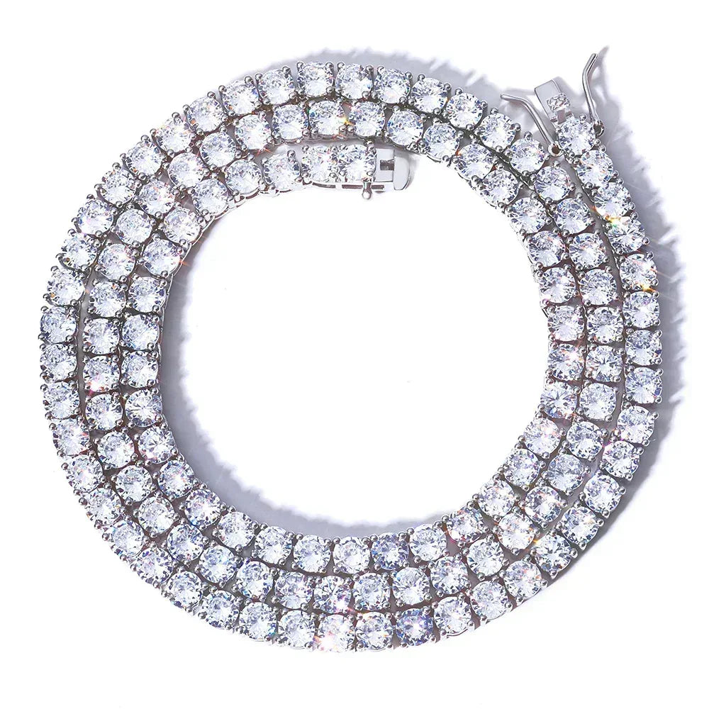 5mm Moissanite Tennis Chain Necklace for Women – S925 Sterling Silver Luxury Hip Hop Jewelry - CaratixJewelry