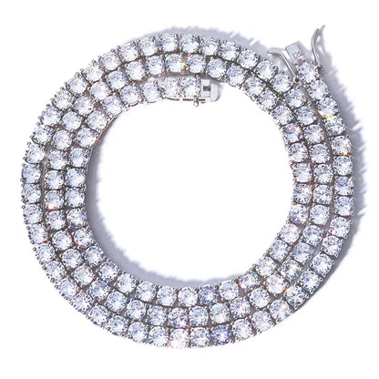 Custom 18K Gold Moissanite Tennis Chain | High-End Women's Hip Hop Bling | Caratix - CaratixJewelry