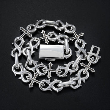 16mm Moissanite Figure-Eight Cuban Link | S925 Silver Men’s Iced Out Chain - CaratixJewelry
