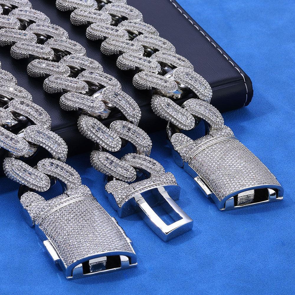 29mm Moissanite Cuban Link Chain – S925 Sterling Silver Iced-Out Hip Hop Men’s Bold Luxury Streetwear Necklace - CaratixJewelry