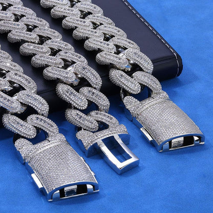 29mm Iced Out Bubble Cuban Chain Necklace Zircon - CaratixJewelry