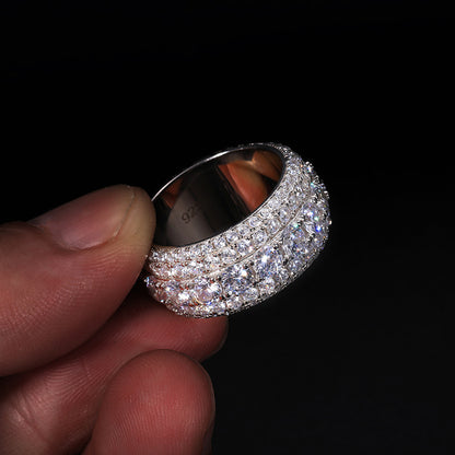 Moissanite Hip Hop Signet Ring 925 Silver Band | Caratix