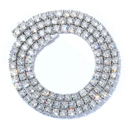 Zircon Spring Clasp Tennis Chain Necklace Hip Hop Jewelry Gold Chain Rapper Style for Men | Caratix Jewelry - CaratixJewelry