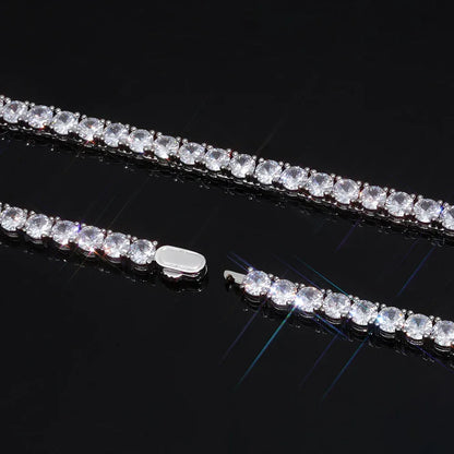 Zircon Tennis Chain Necklace Spring Clasp for Men & Women | Caratix Jewelry - CaratixJewelry