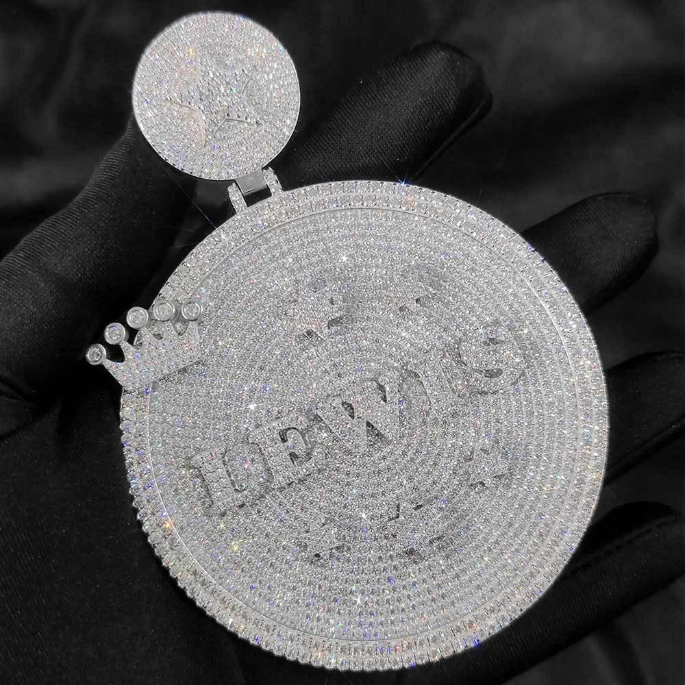 Custom Star & Crown Letter Pendant Necklace with Zircon Stones for Men | Caratix Jewelry - CaratixJewelry