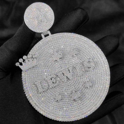 Custom Star & Crown Letter Pendant Necklace with Zircon Stones for Men | Caratix Jewelry - CaratixJewelry