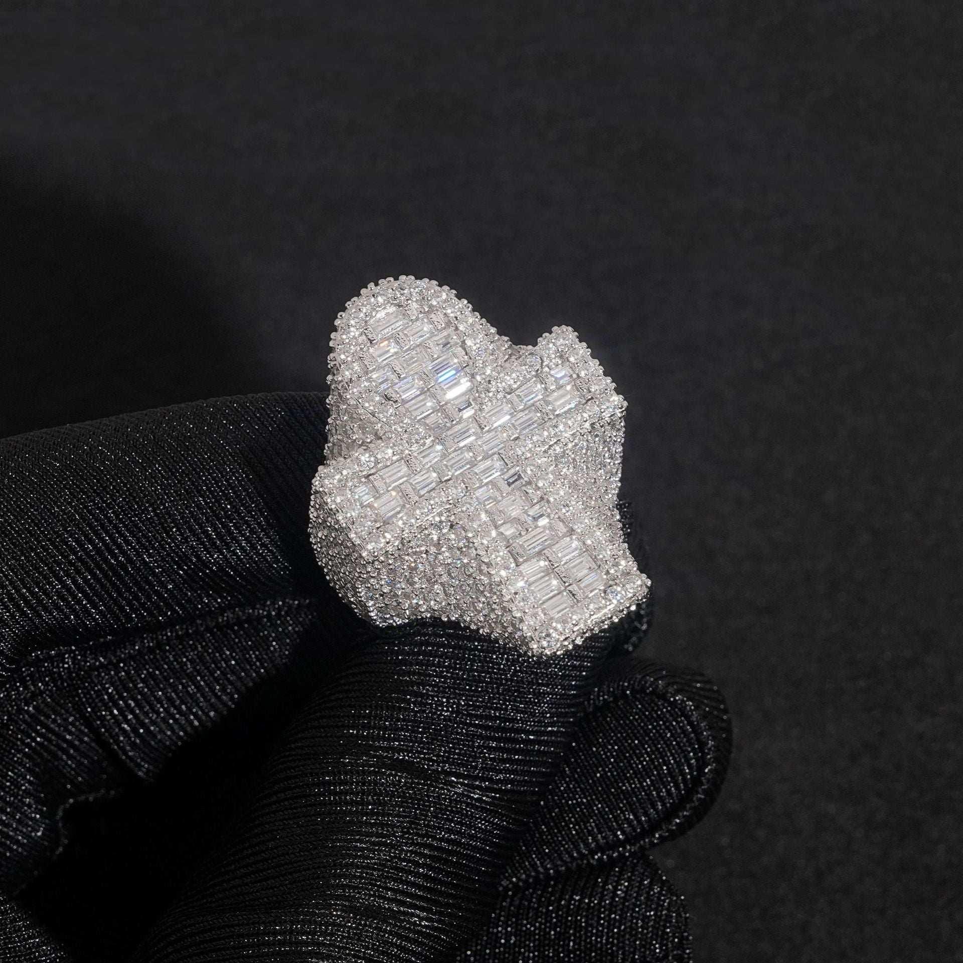 Moissanite Cross Men’s Ring | S925 Silver Iced Out Hip Hop Fashion Jewelry - CaratixJewelry