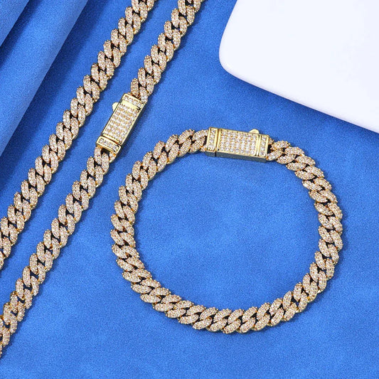 Custom 7mm Double-Row Bubble Cuban Link Necklace - CaratixJewelry