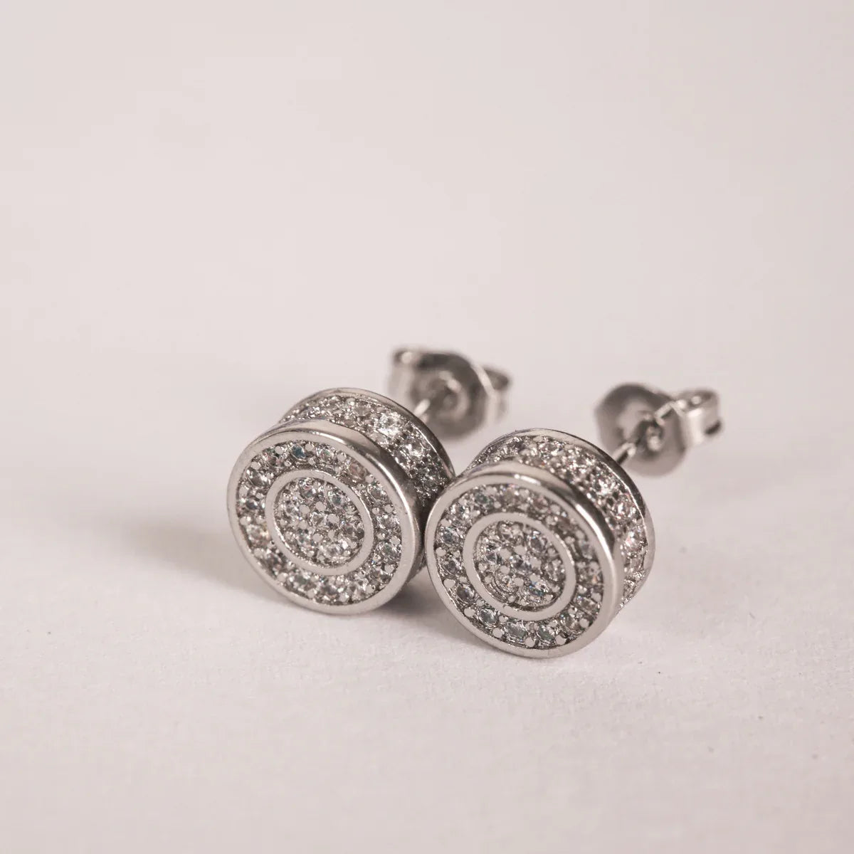 Iced Out Hip Hop Studs - Square & Round CZ Earrings for Men