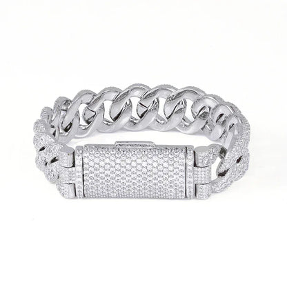 18mm Flip Clasp Full Cuban Link Necklace Hip Hop Bling Jewelry for Men | Caratix Jewelry - CaratixJewelry