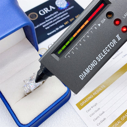 Massive 6 Carat Princess Cut Moissanite Ring S925 Silver | 10mm Square D VVS1 | Caratix