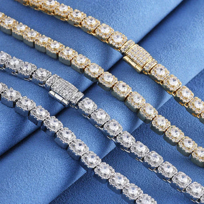 5mm Single-Row Moissanite Candy Chain for Men – S925 Sterling Silver Custom Luxury Hip Hop Necklace - CaratixJewelry