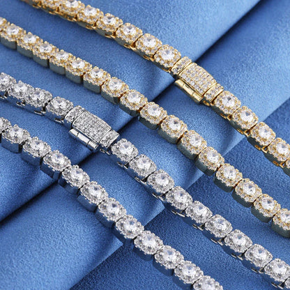 Custom 5mm S925 Silver Baguette Bracelet | Pro Flip-Clasp Bling Jewelry | Caratix - CaratixJewelry