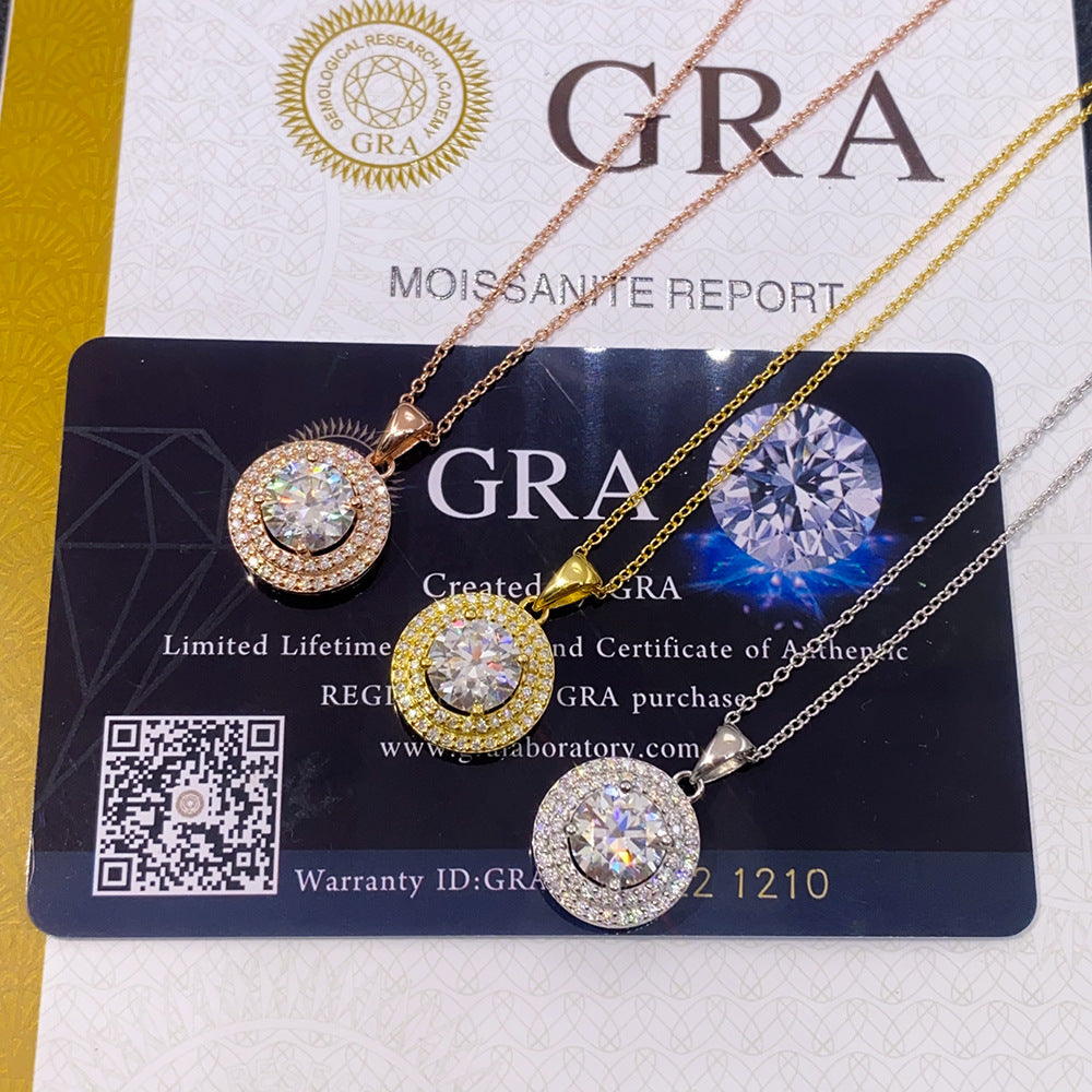 2 Carat D-Color Moissanite Necklace | S925 Sterling Silver Solitaire Pendant | Caratix