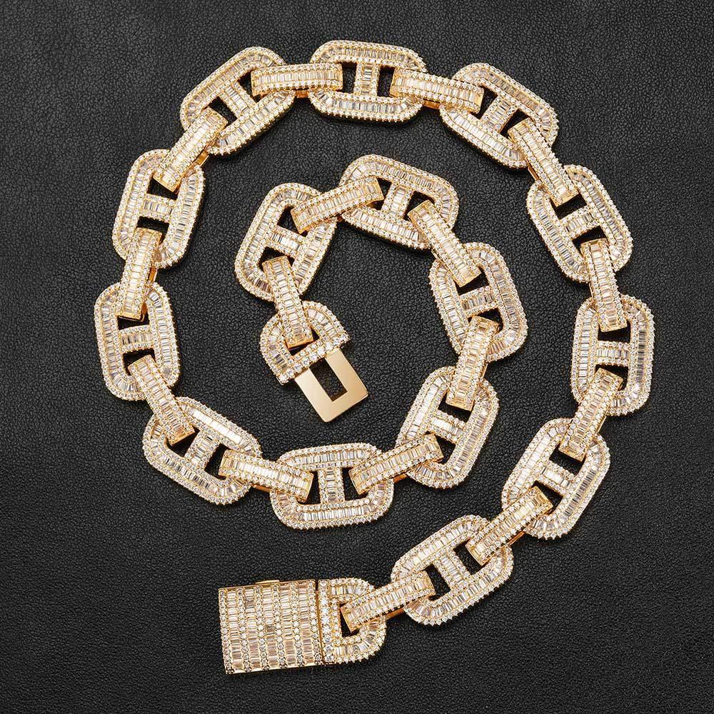 15mm Cuban Chain Necklace with Micro-Pave Zircon - CaratixJewelry